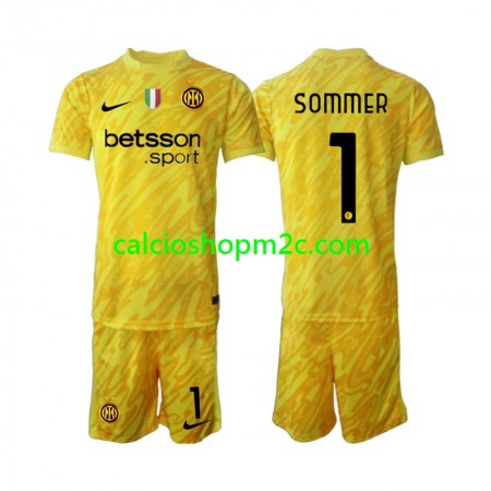 Inter Milan Yann Sommer 1 Portiere Bambino Maglia Trasferta 2024/2025 Manica Corta